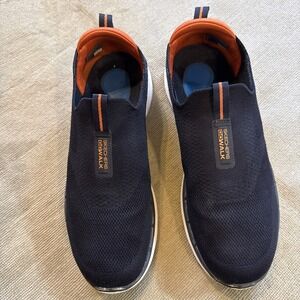Skechers Go Walk 6 Slip On Comfort Shoe Mens Sneaker 11.5 M Navy Blue Orange